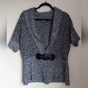 Charcoal Cardigan With Waist Belt Size L